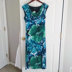 NWT - Blue and Green Scoop Neck long dress